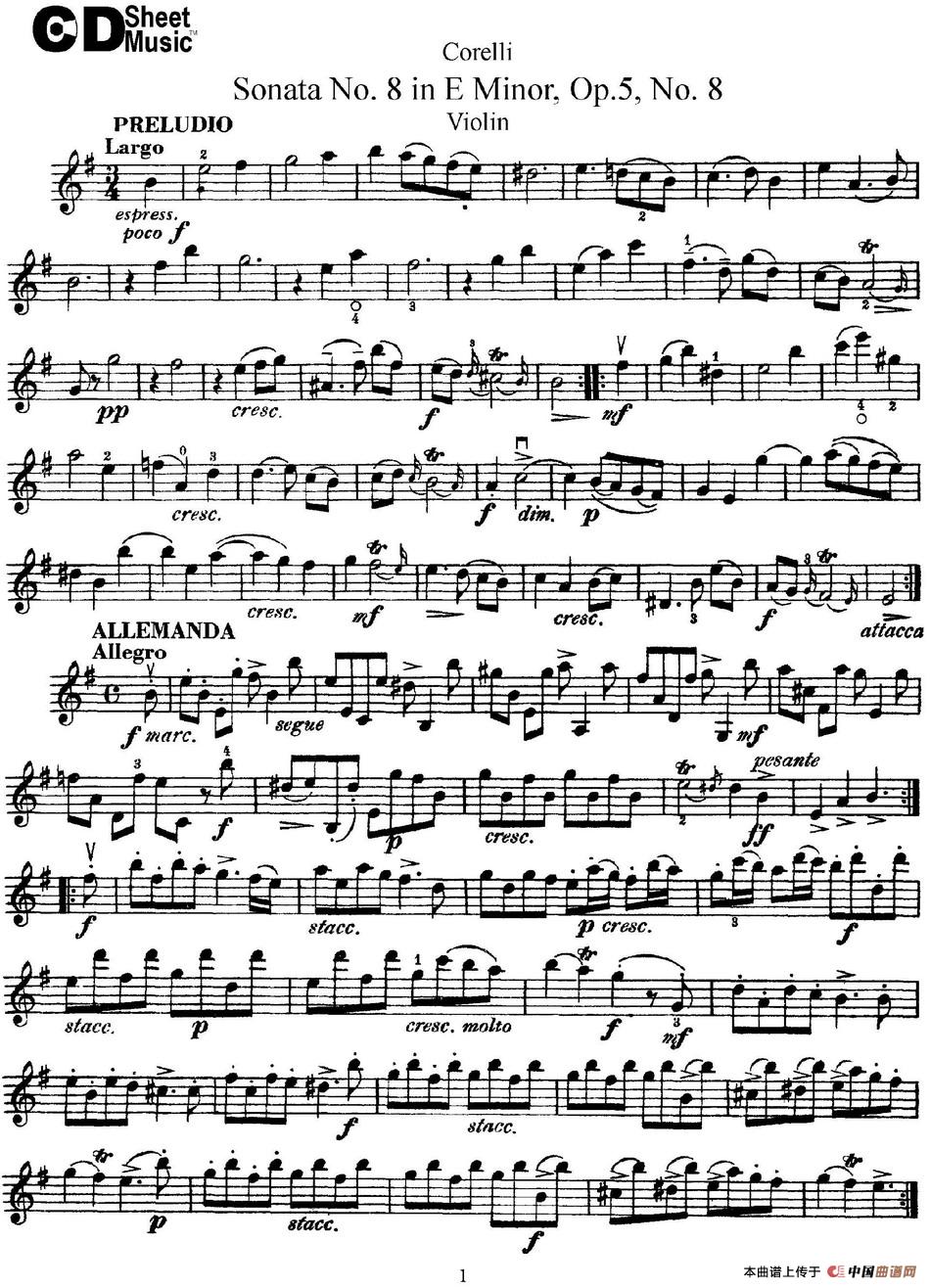 Sonata No.8 in E MinorOp.5 No.8