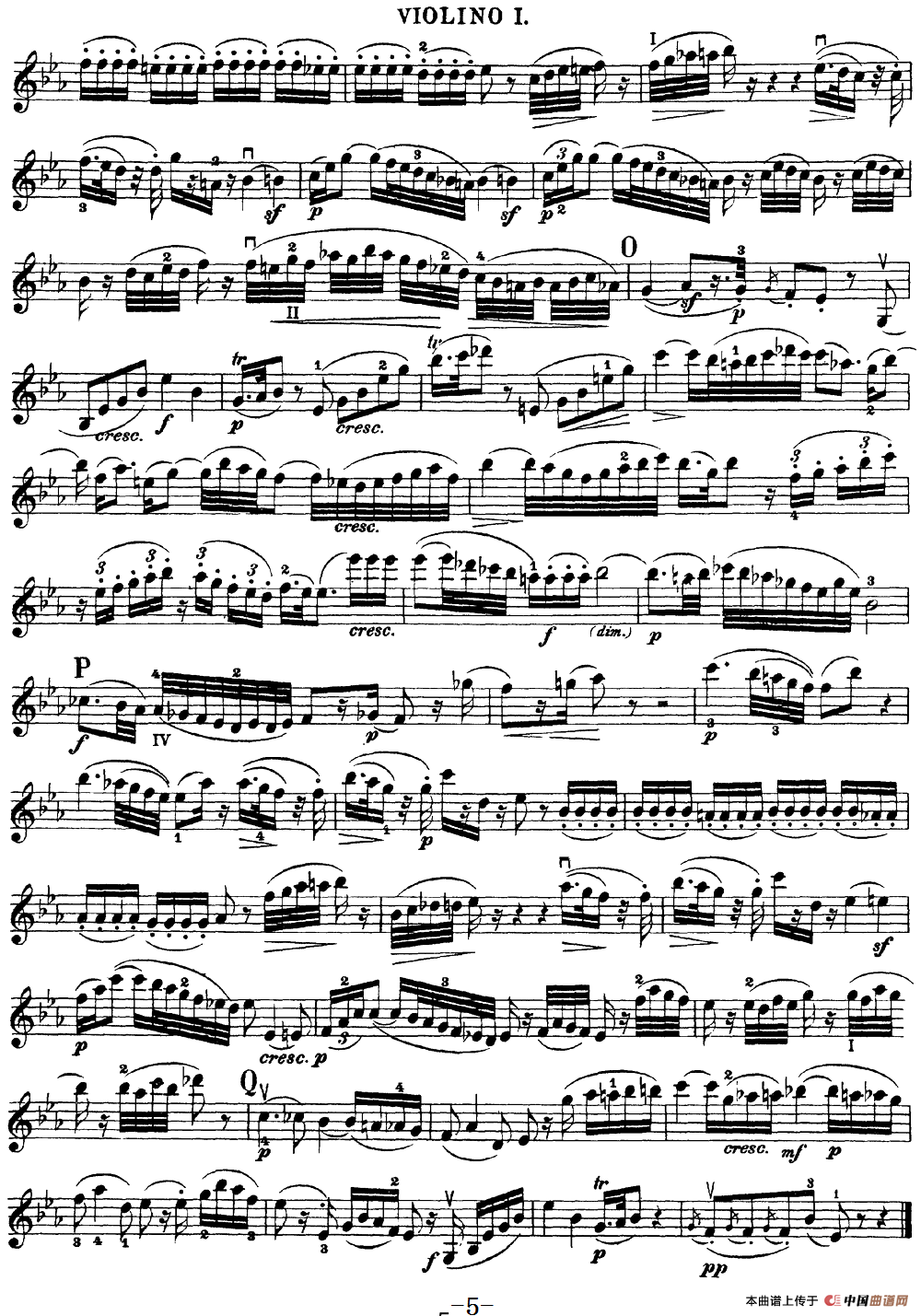 Mozart《Quartet No.17 in Bb Major,K.458》（Violin 1分谱）
