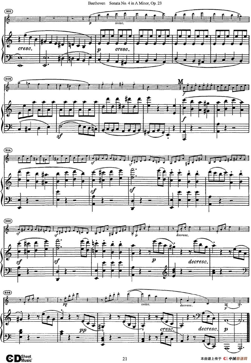 Violin Sonata No.4 in A Minor Op.23（小提琴+钢琴伴奏）