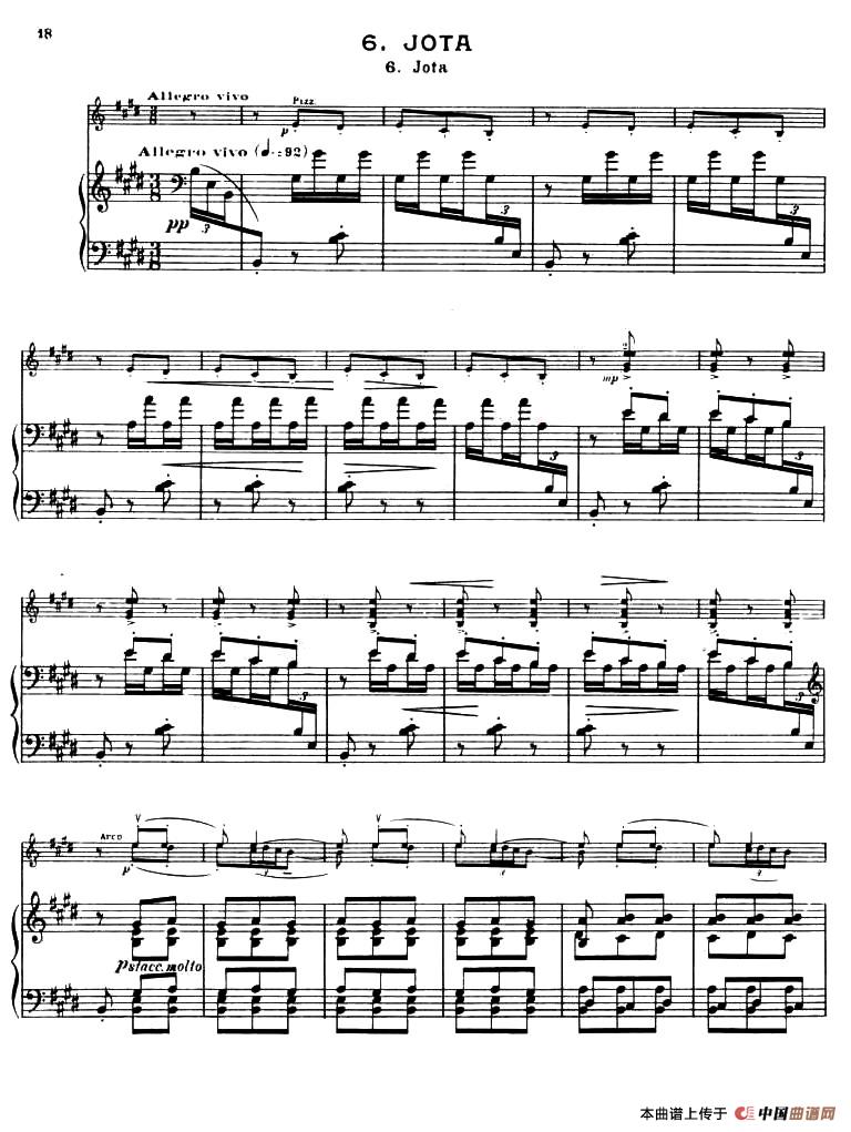 Suite of Spanish Folksongs- 6、JOTA（小提琴+钢琴伴奏）