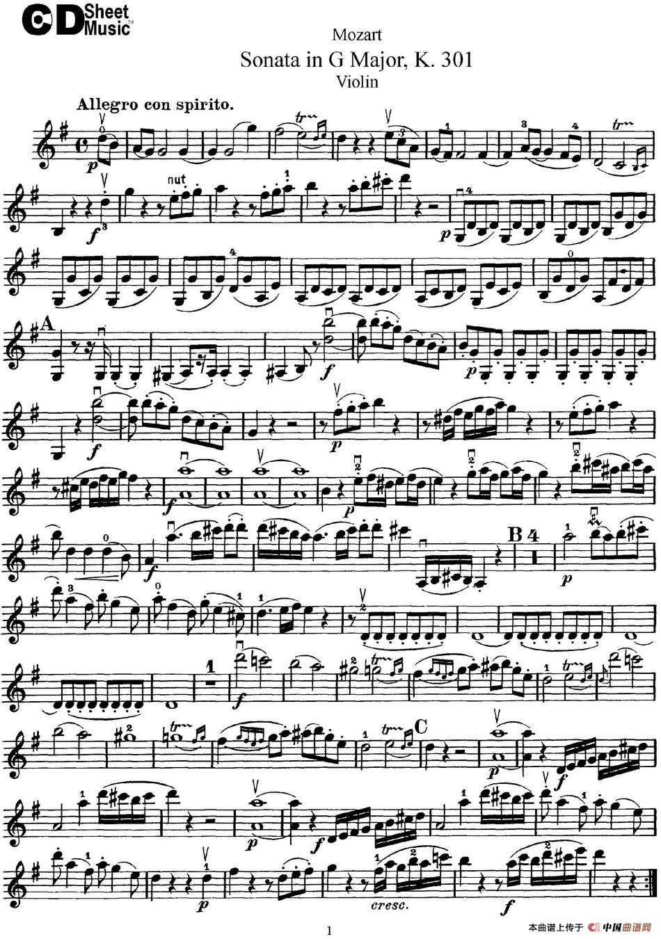 Violin Sonata in G Major K.301