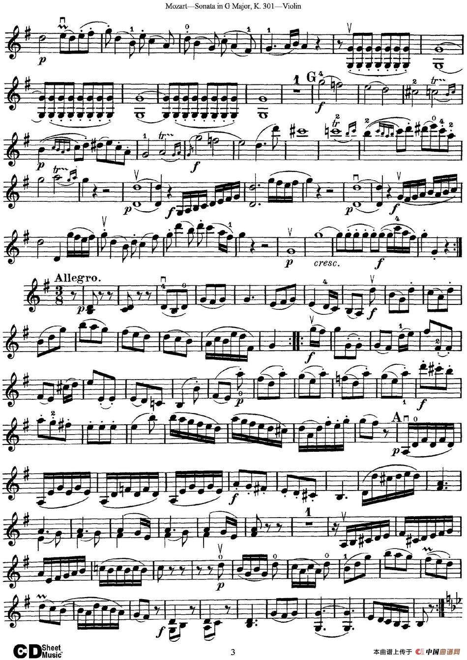 Violin Sonata in G Major K.301