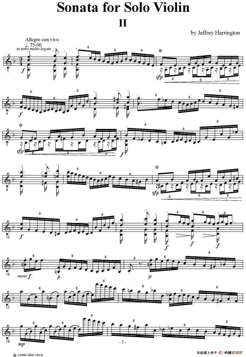 Sonata for Solo violin（小提琴奏鸣曲、II）