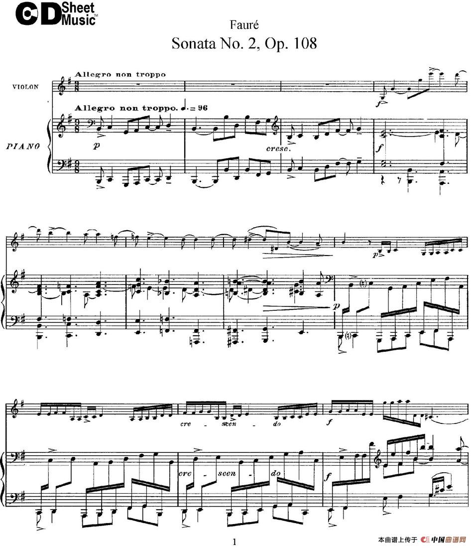 Violin Sonata No.2 Op.108（小提琴+钢琴伴奏）