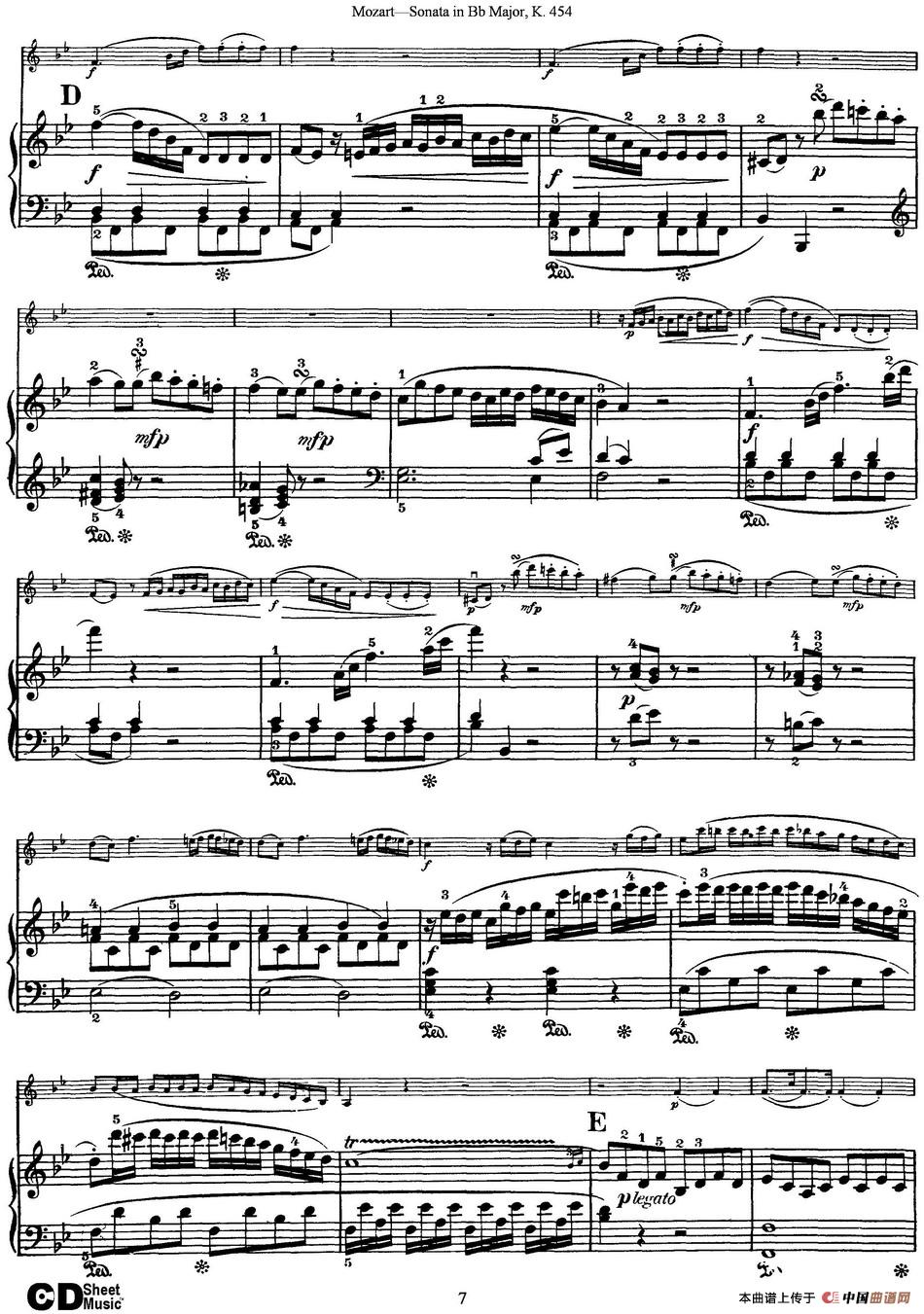 Violin Sonata in Bb Major K.454（小提琴+钢琴伴奏）