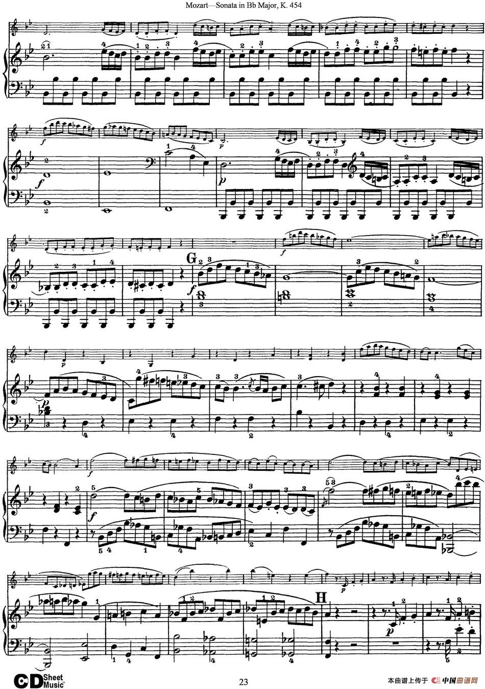 Violin Sonata in Bb Major K.454（小提琴+钢琴伴奏）