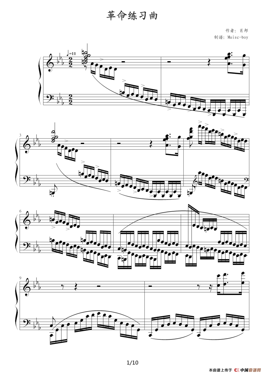 革命练习曲（Chopin.肖邦 练习曲 Op.10 No.12）