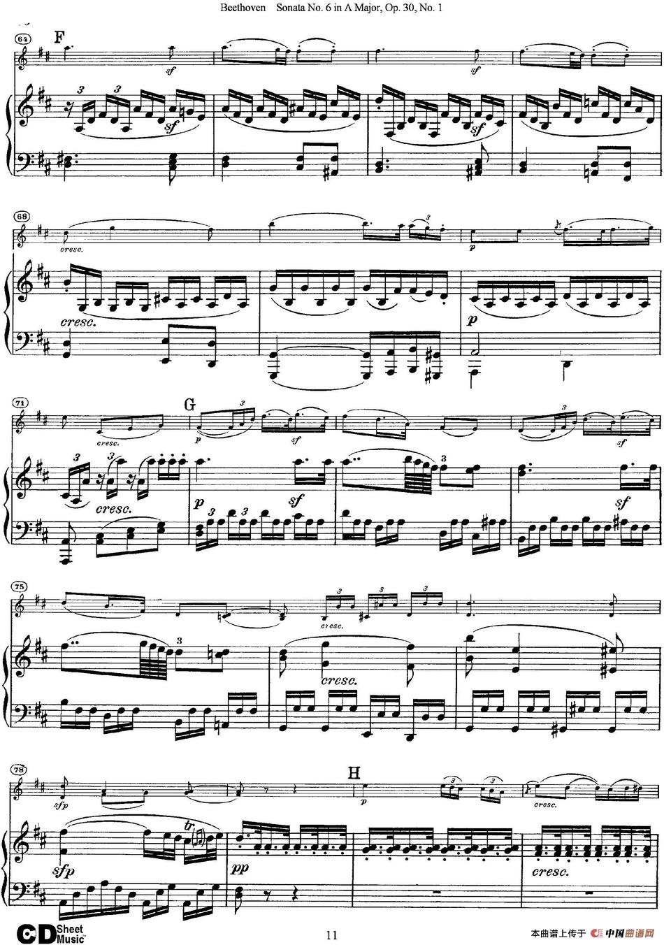 Violin Sonata No.6 in A Major Op.30 No.1（小提琴+钢琴伴奏