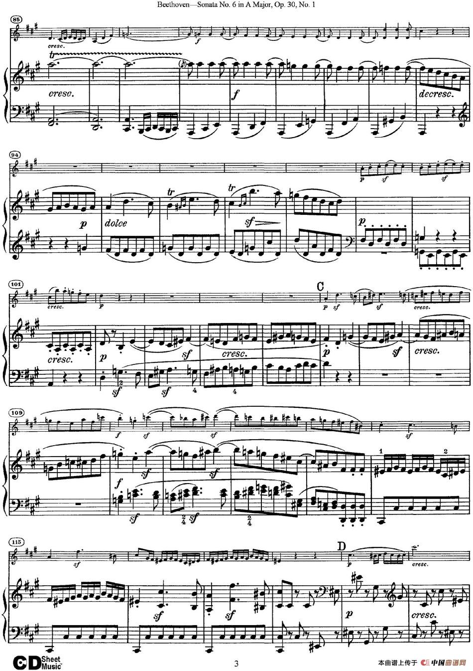 Violin Sonata No.6 in A Major Op.30 No.1（小提琴+钢琴伴奏