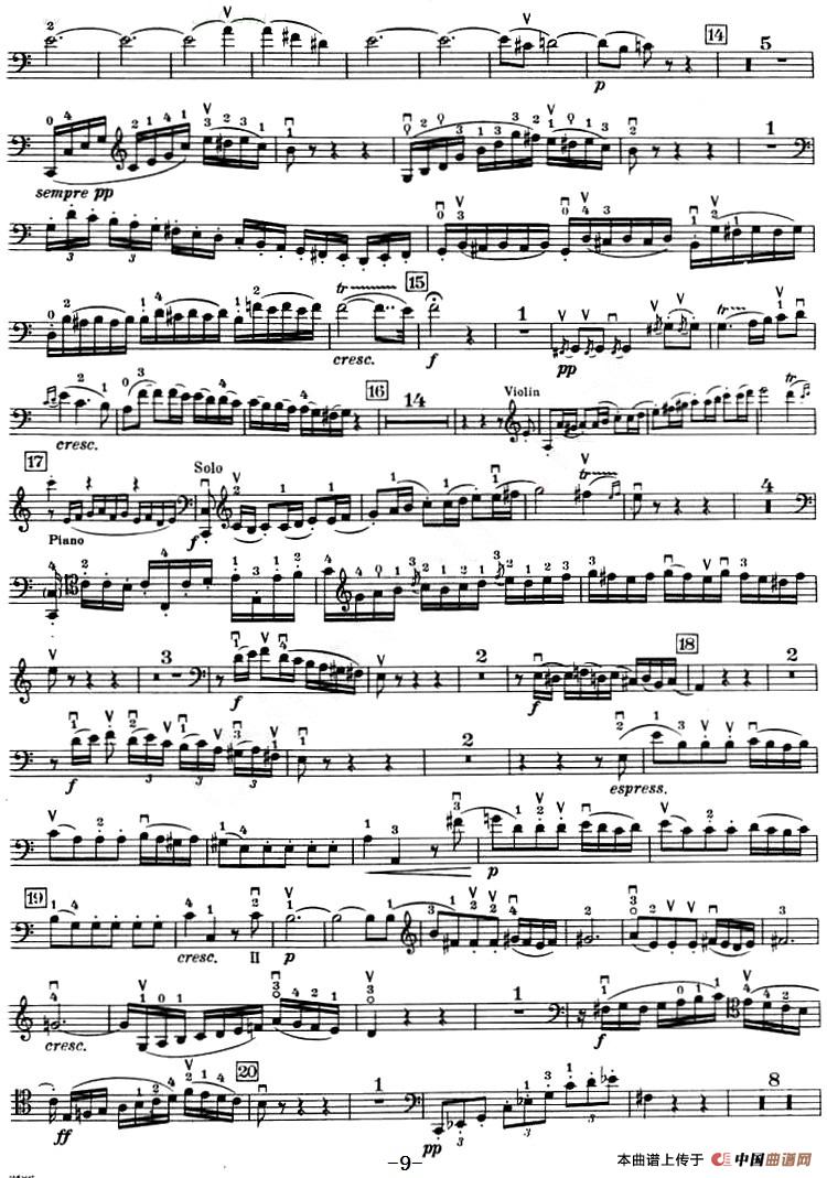 C大调小提琴协奏曲 Op.56（大提琴分谱）