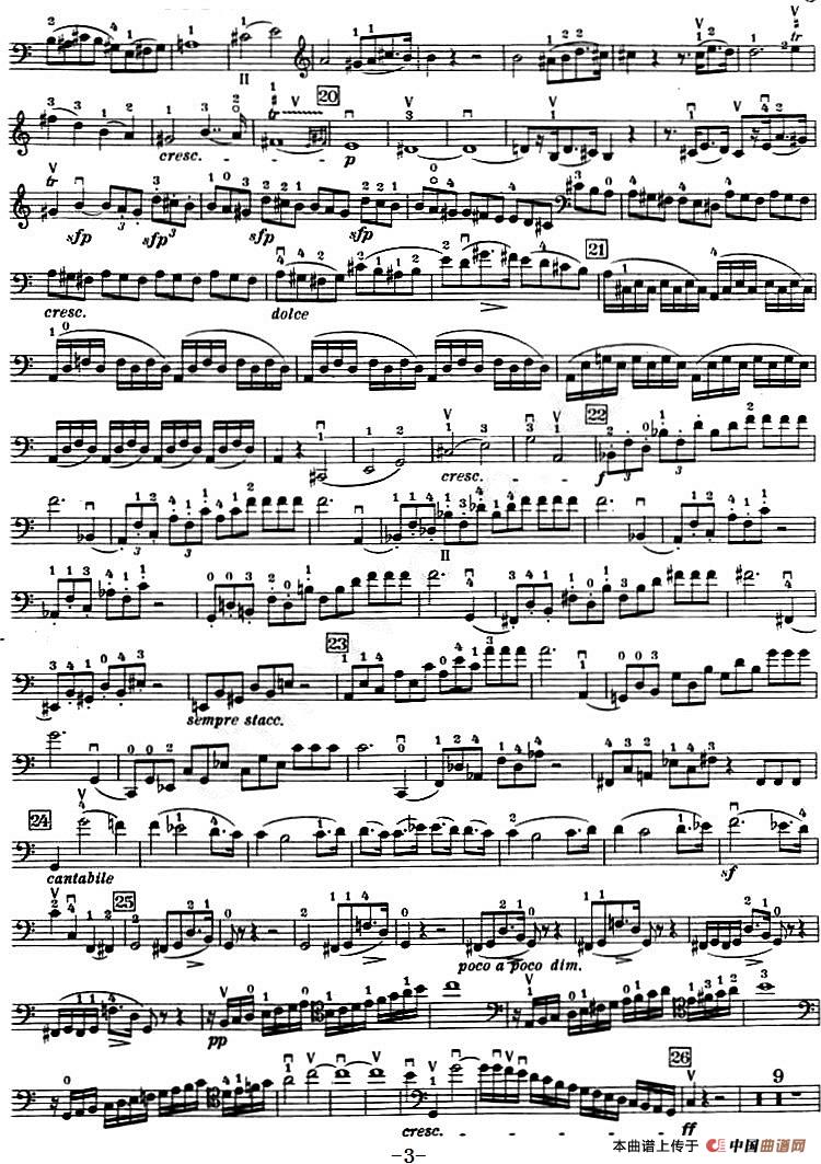 C大调小提琴协奏曲 Op.56（大提琴分谱）