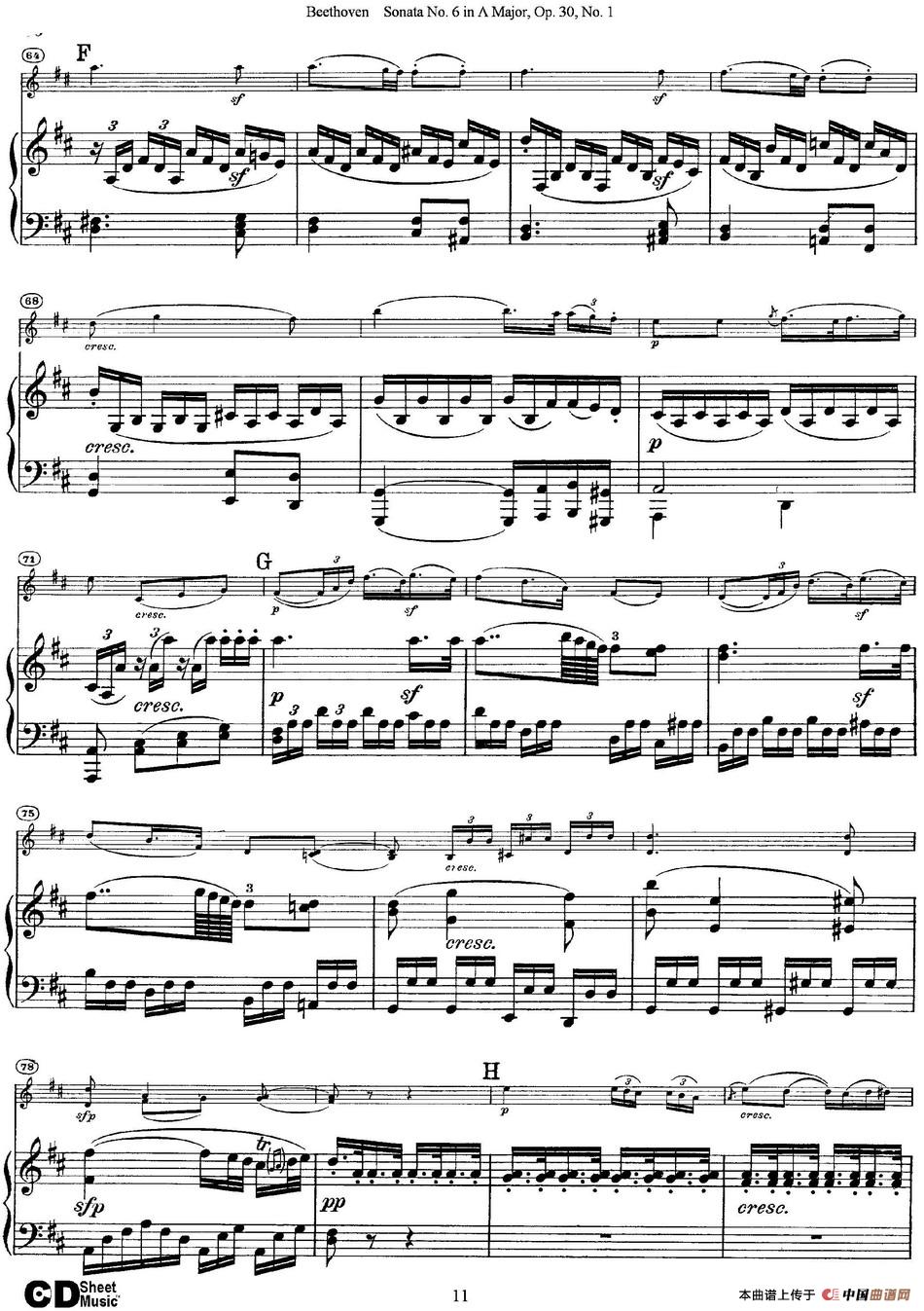 Violin Sonata No.6 in A Major Op.30 No.1（小提琴+钢琴伴奏