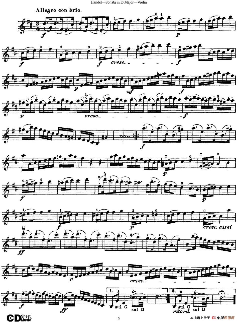 Violin Sonata No.4 in D major