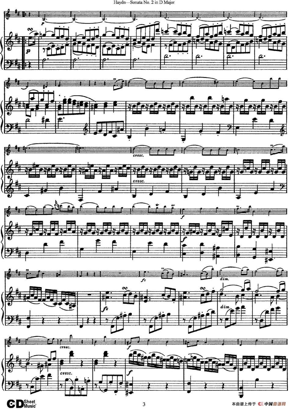 Violin Sonata No.2 in D Major（小提琴+钢琴伴奏）