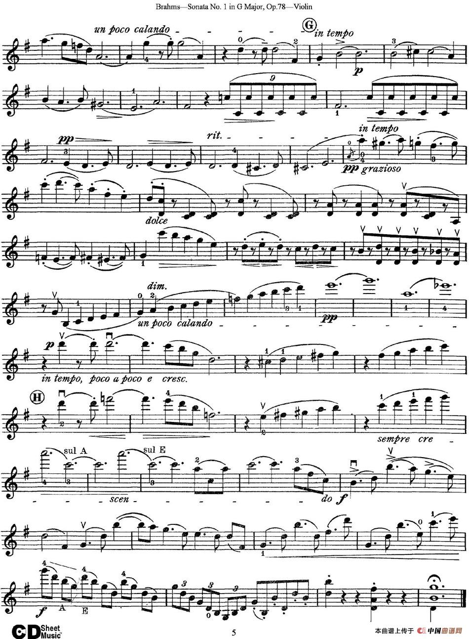 Violin Sonata No.1 in G Major Op.78