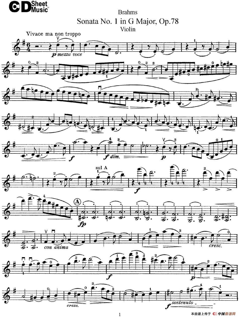 Violin Sonata No.1 in G Major Op.78
