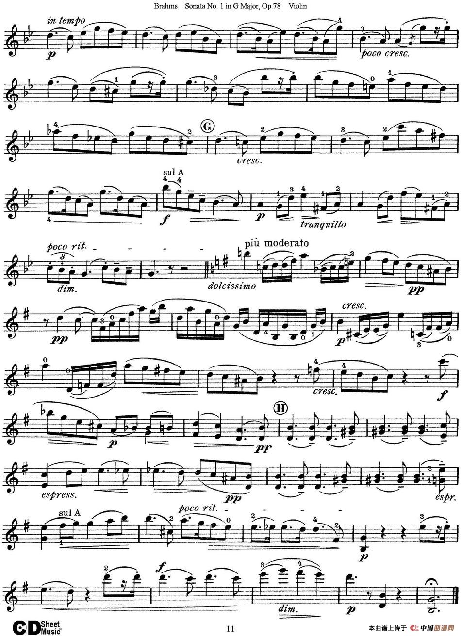 Violin Sonata No.1 in G Major Op.78