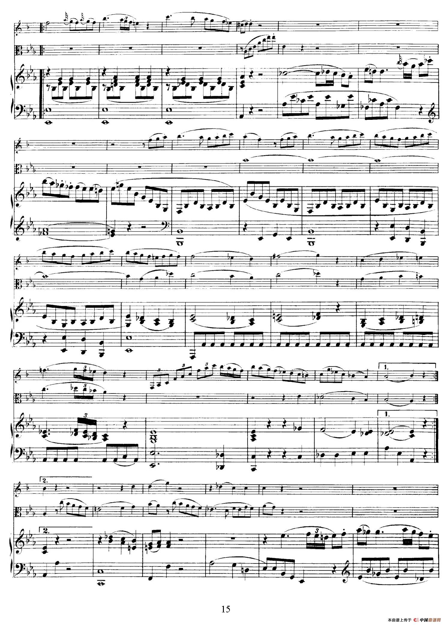 Piano Trio no.2 in E-flat Major K.498（降E大调钢琴三重奏