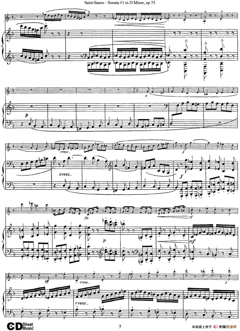 Violin Sonata No.1 in D Minor Op.75（小提琴+钢琴伴奏）