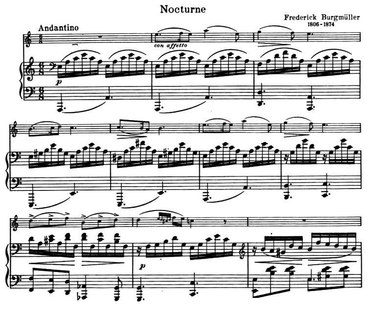 NOCTURNE（夜曲）（布格缪勒作曲版）（小提琴+钢琴伴奏）