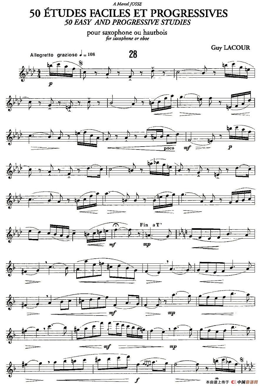 Guy Lacour 50 首萨克斯练习曲之28