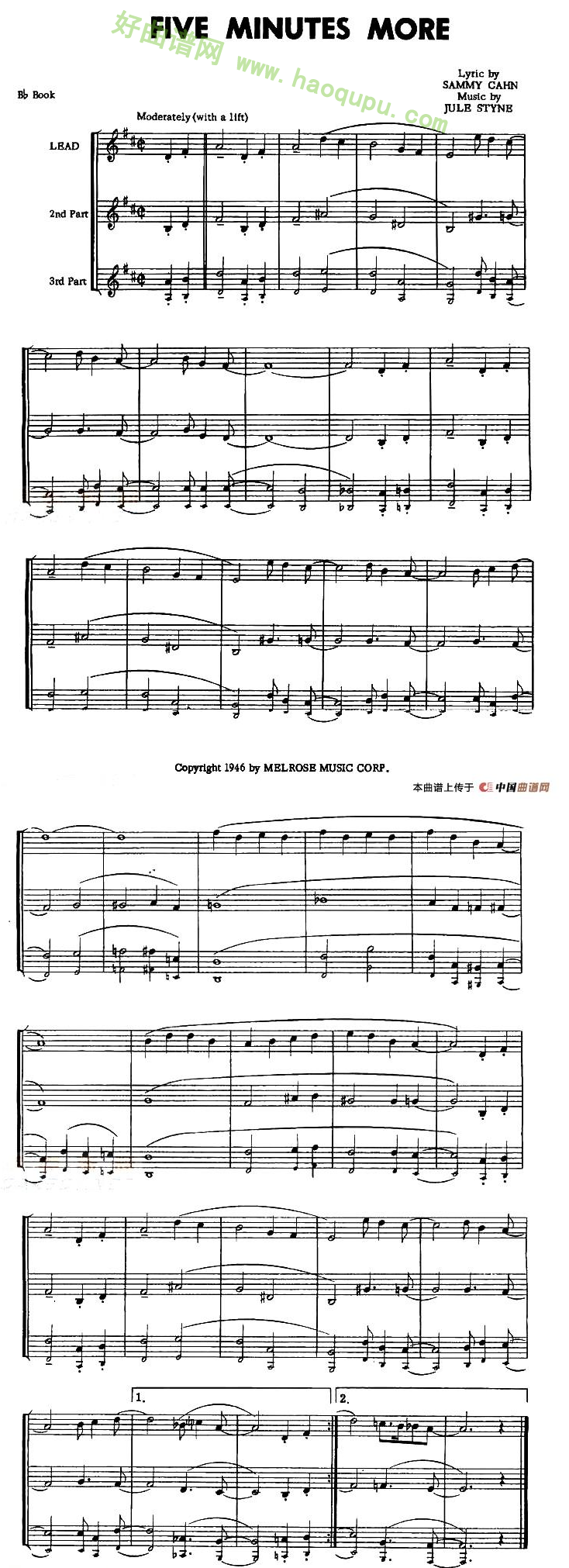 《FINE MINUTES MORE》 萨克斯简谱
