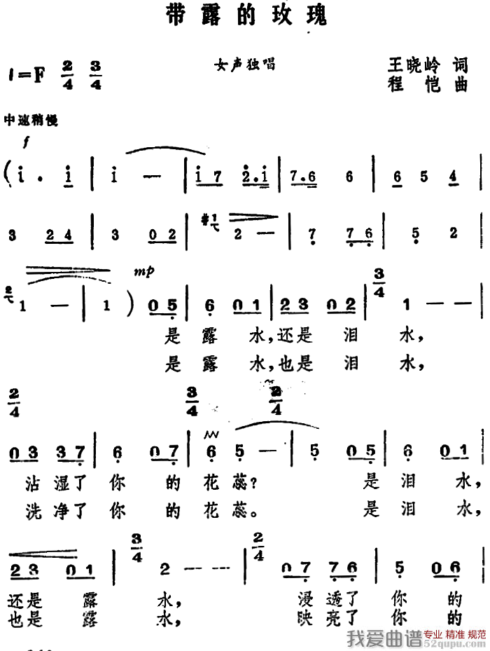 带露的玫瑰（王晓岭词 程恺曲）