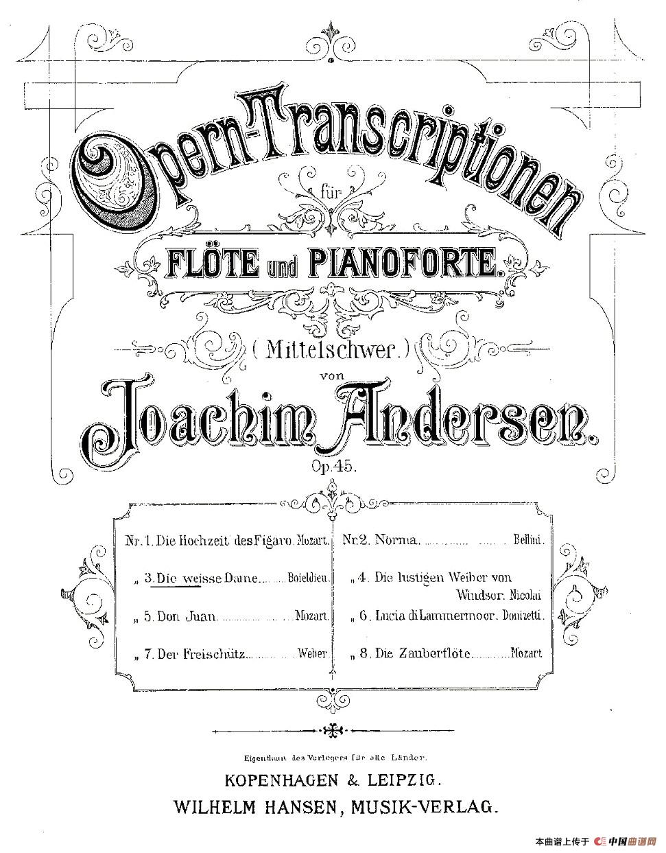 Opern-Transcriptionen.Op.45-3（长笛+钢琴伴奏）