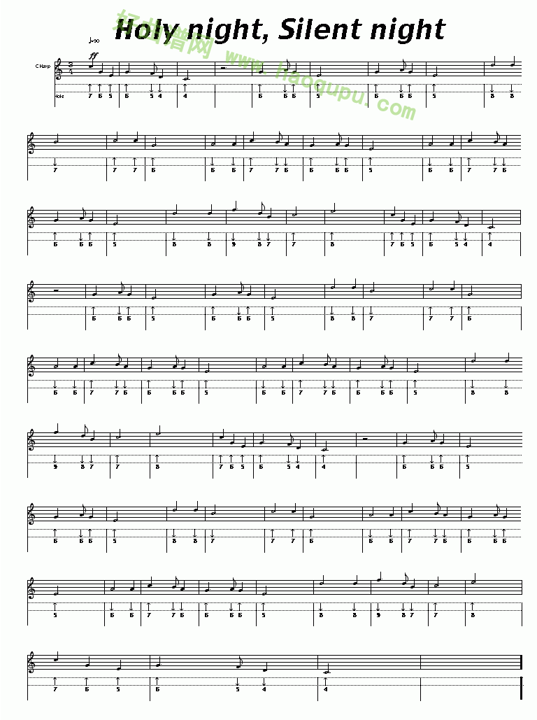《Holy night，Silent night》（布鲁斯）口琴简谱