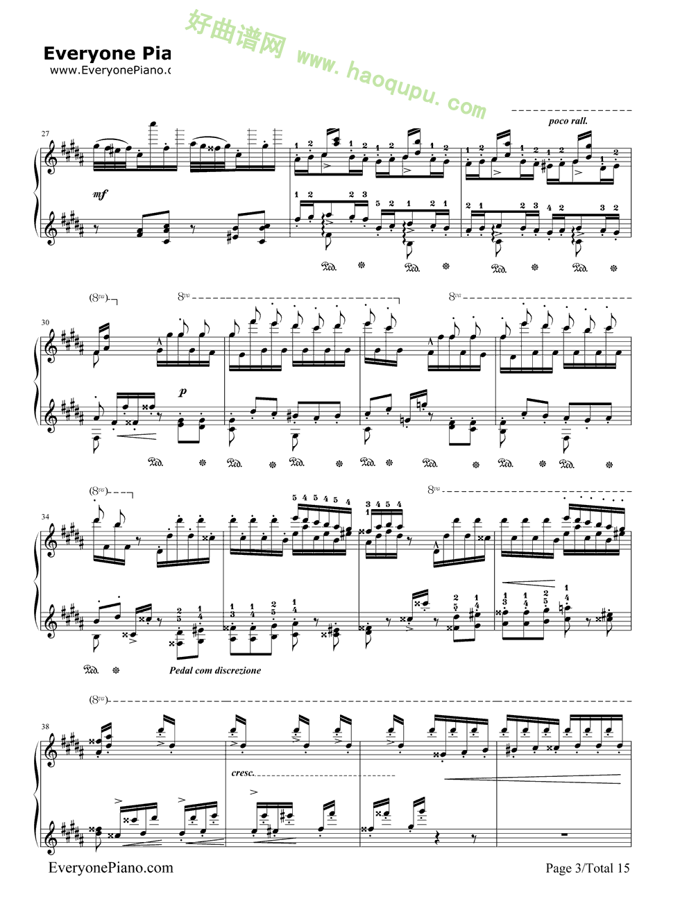 《钟》（李斯特）（1）钢琴谱第4张