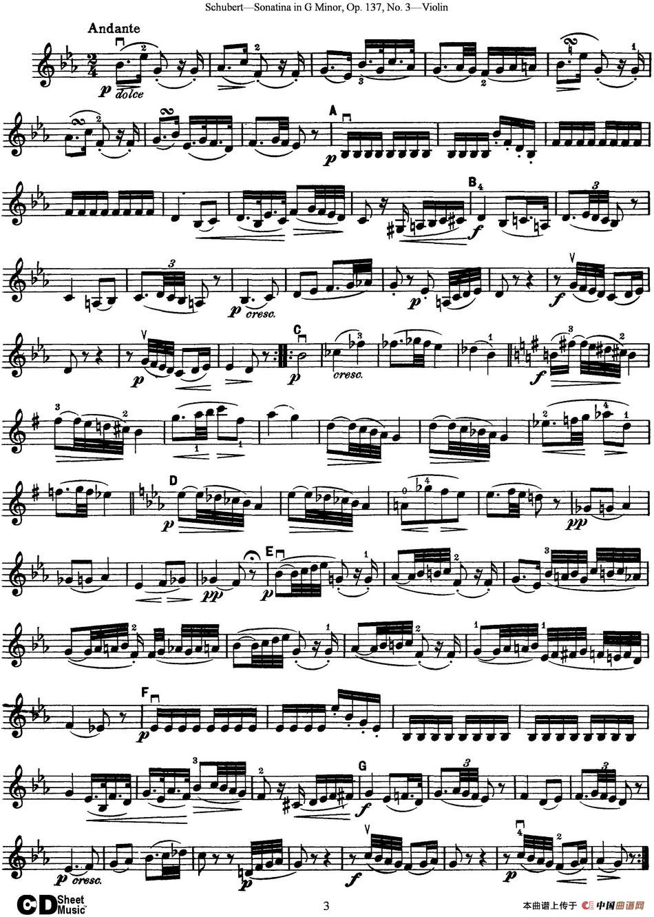 Violin Sonatina in G minor Op.137 No.3