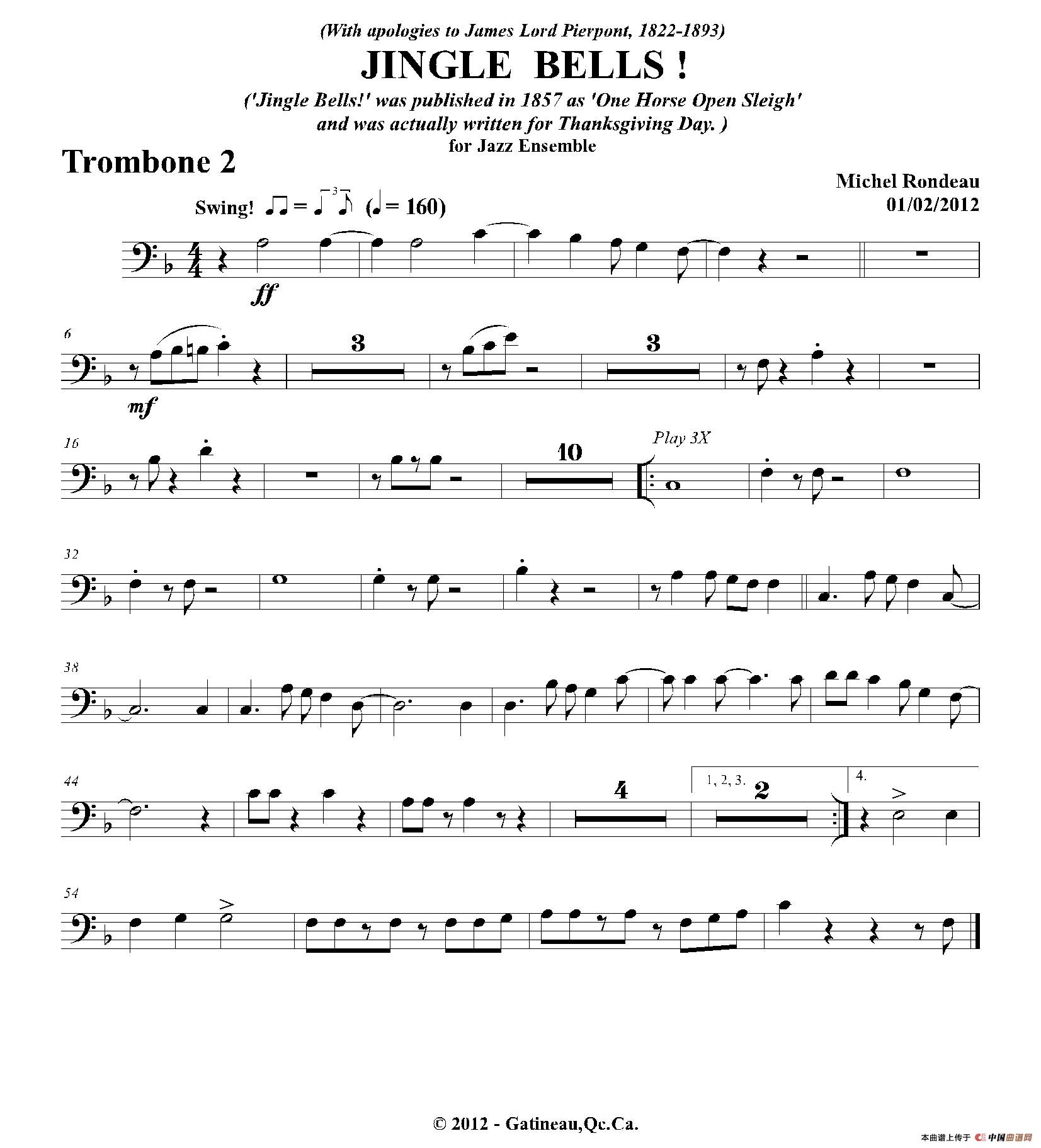 JINGLE BELLS！（第二长号分谱）