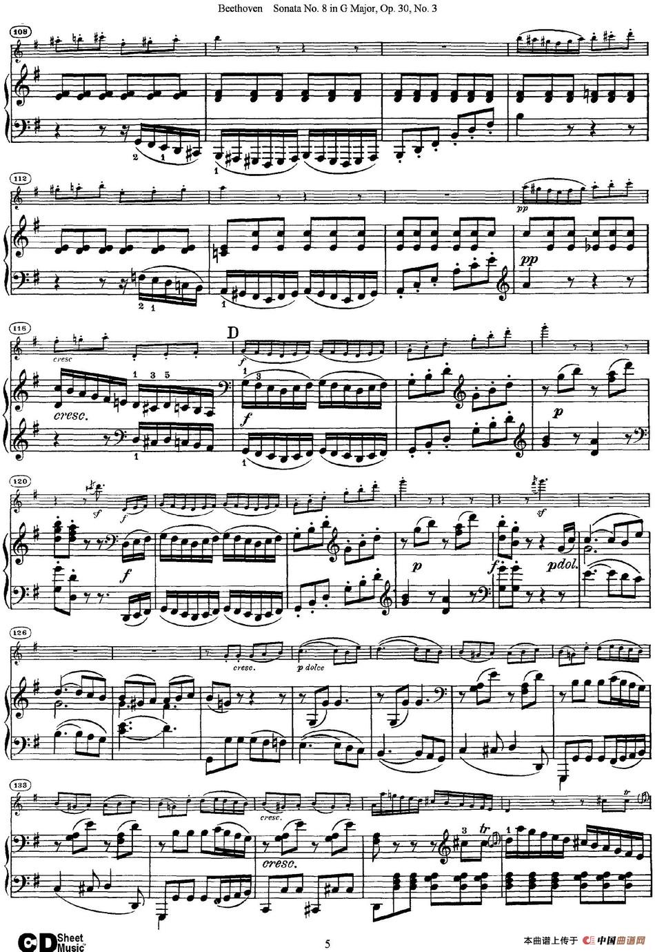 Violin Sonata No.8 in G Major Op.30 No.3（小提琴+钢琴伴奏