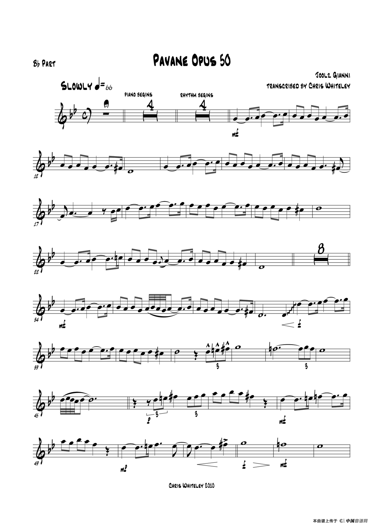 Pavane Opus 50（bB Part）