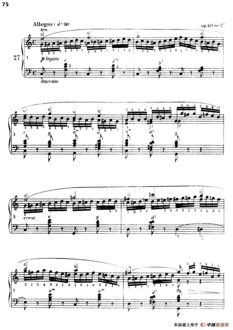 《车尔尼手风琴练习曲集》第Ⅲ册（P75—97）