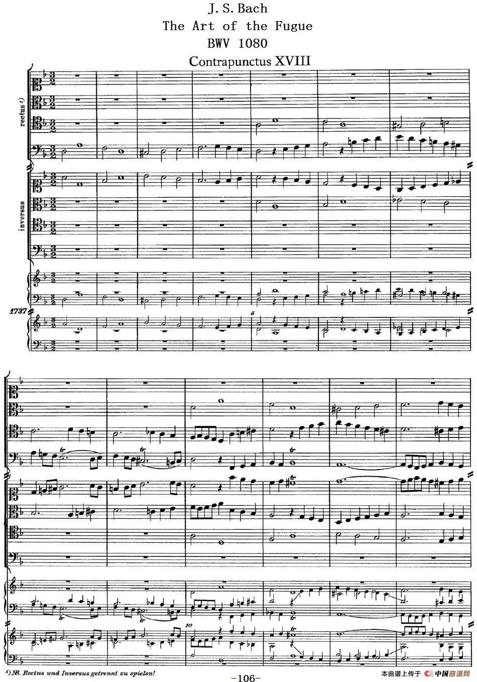 The Art of the Fugue BWV 1080（赋格的艺术-XVIII）