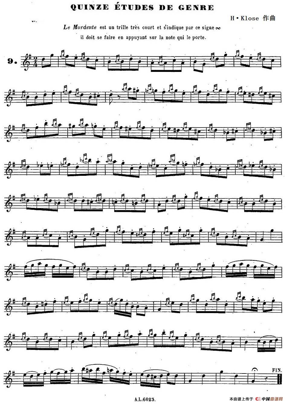 H·Klose练习曲（Quinze etudes de genre—9）
