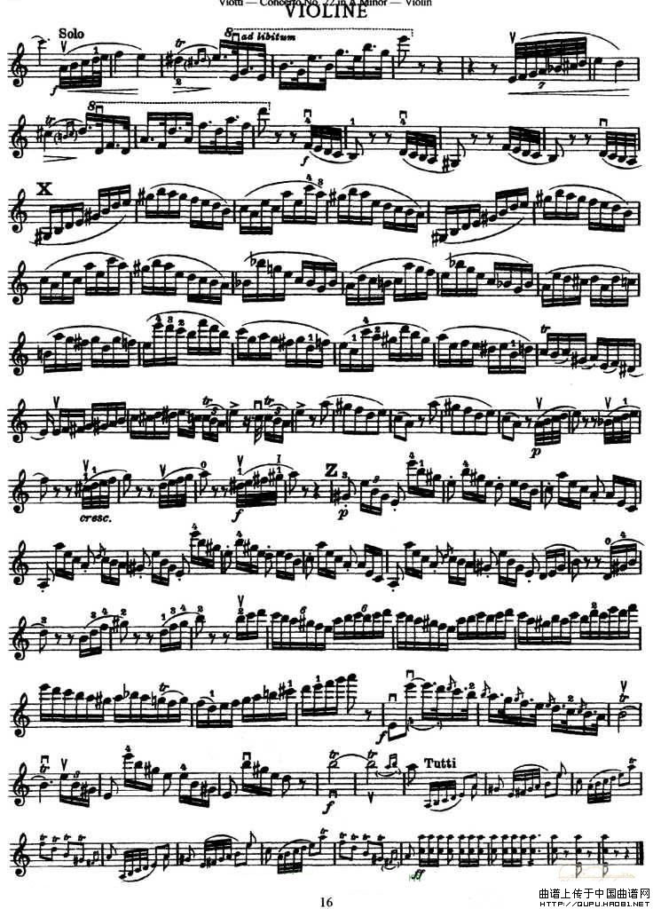 维奥蒂VIOTTI No.22 in A Minor小提琴谱