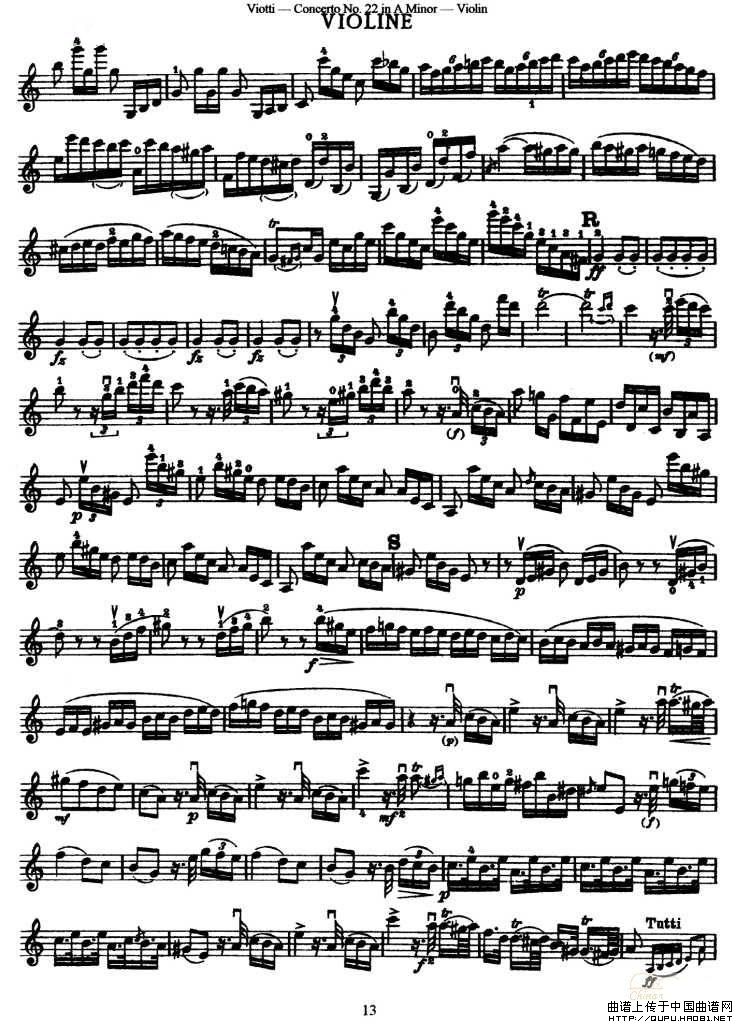 维奥蒂VIOTTI No.22 in A Minor小提琴谱