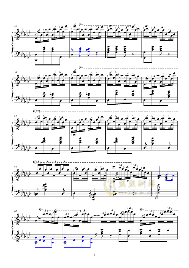 黑键练习曲【改编版】钢琴谱