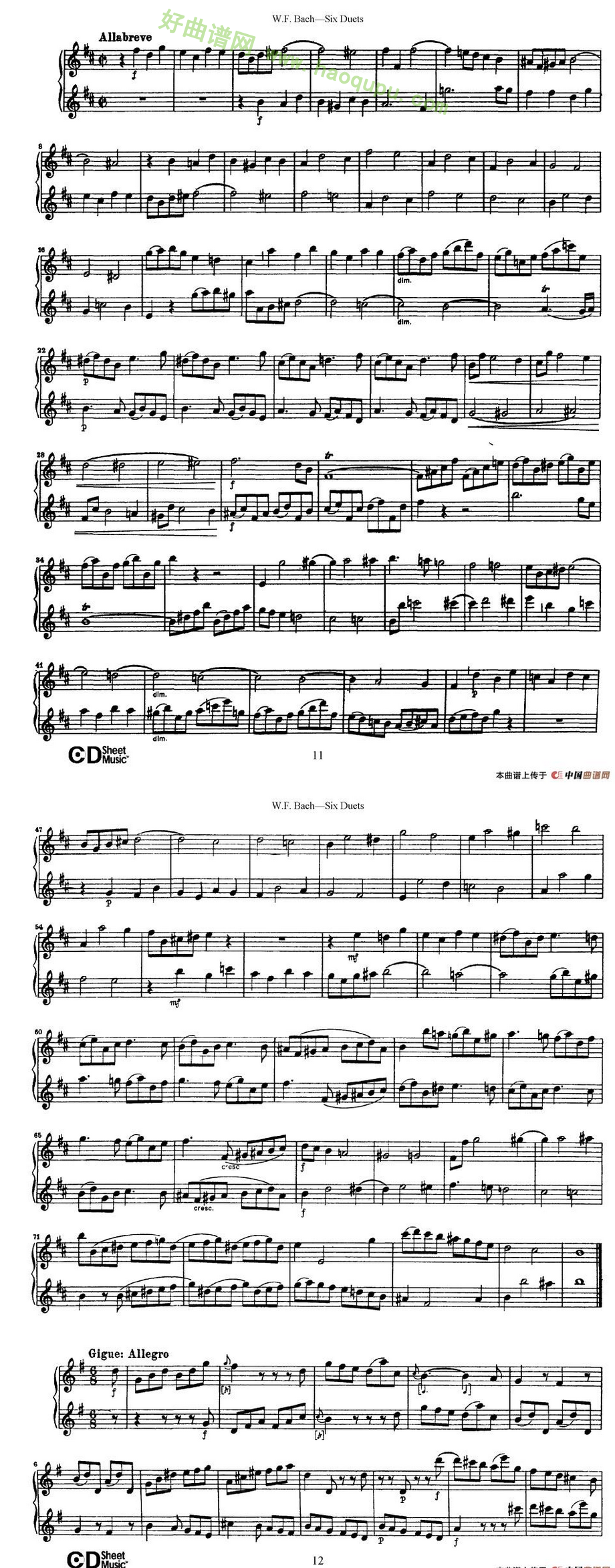 《Six Duets》（6首二重奏）（2）萨克斯简谱第4张