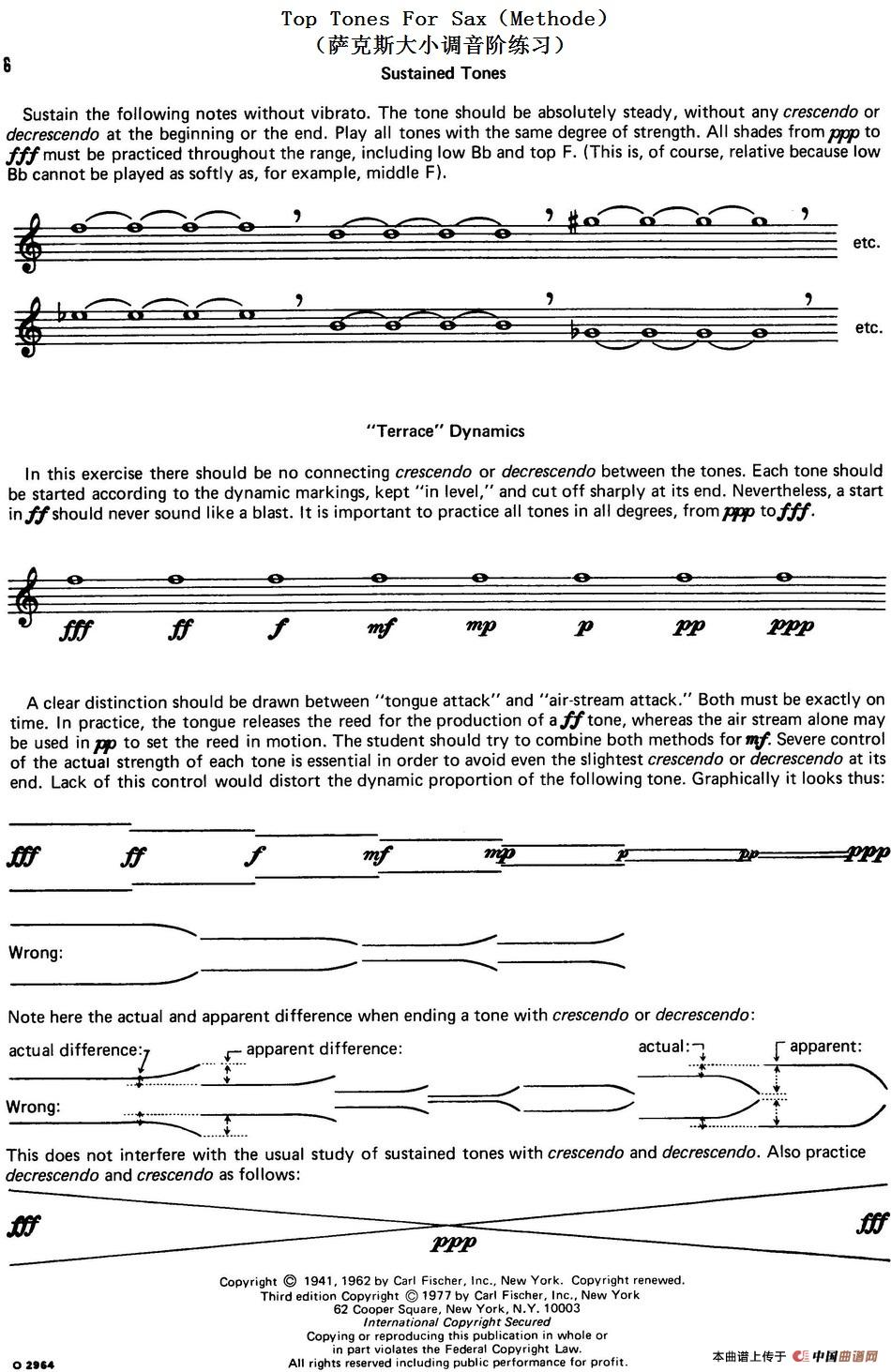 Top Tones For Sax（Methode）（萨克斯大小调音阶练习