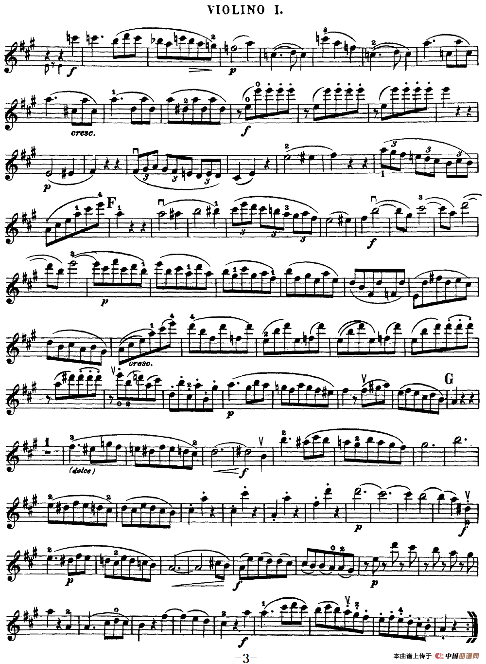 Mozart《Quartet No.18 in A Major,K.464》（Violin 1分谱）