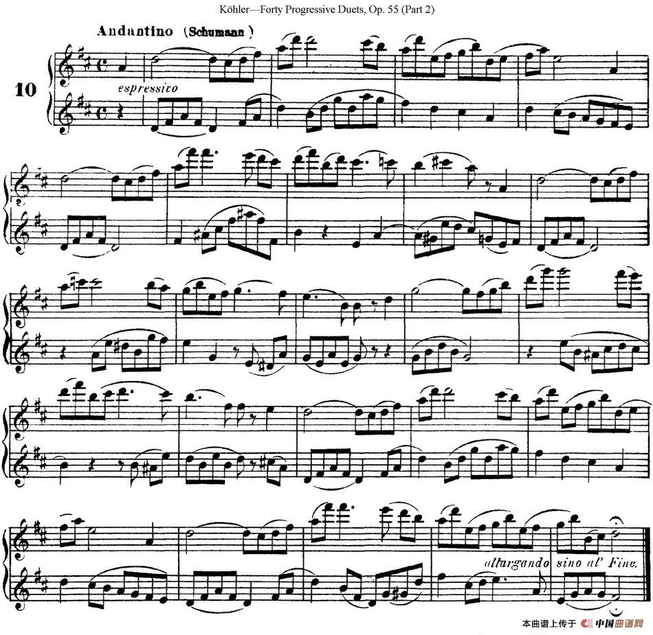柯勒40首长笛提高练习曲OP.55（二重奏）（NO.10）
