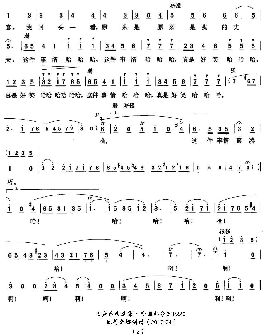 笑之歌（轻歌剧《蝙蝠》选曲 [奥]）