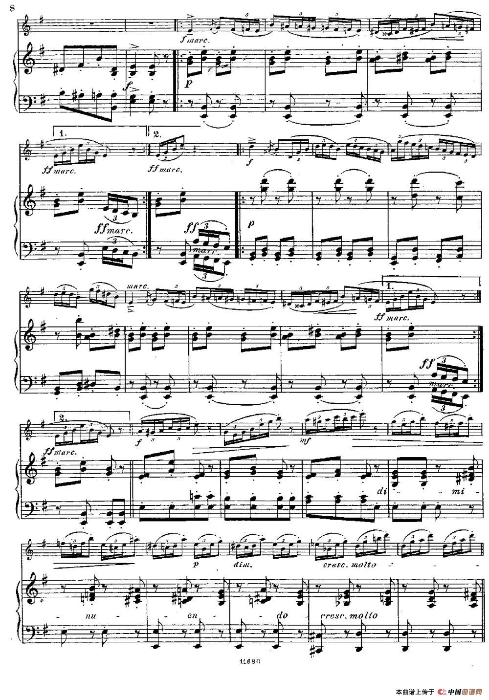 Fantaisies nationales.  Russe. （Op.59 No.3）（长笛+钢琴