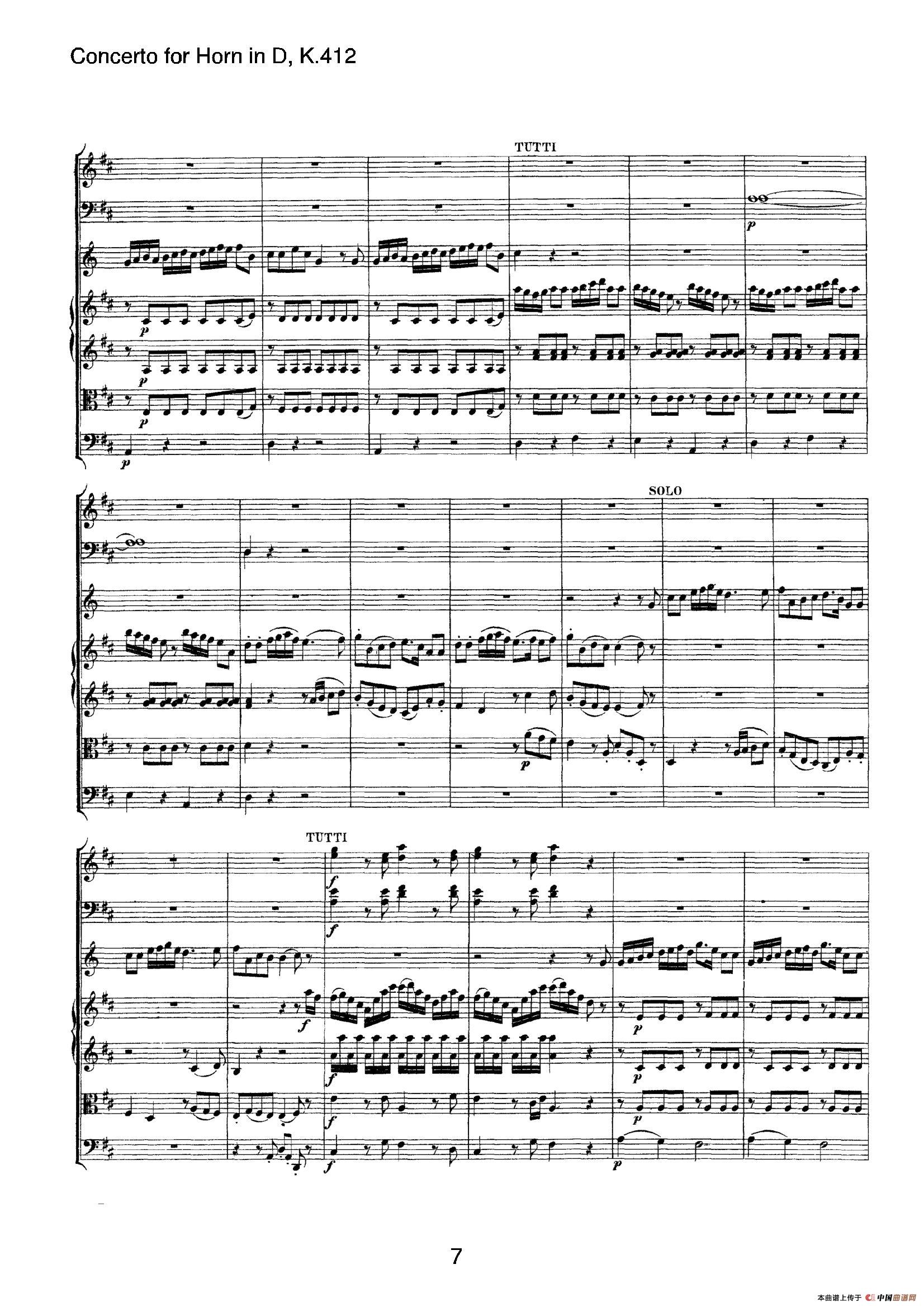 Concerto for Horn in D，K.412（D大调第一圆号协奏曲
