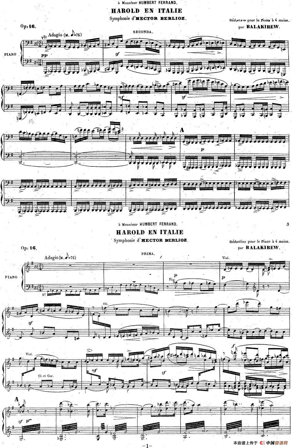 Harold en Italie Op.16 - 4 Hands（哈罗尔德在意大利·四