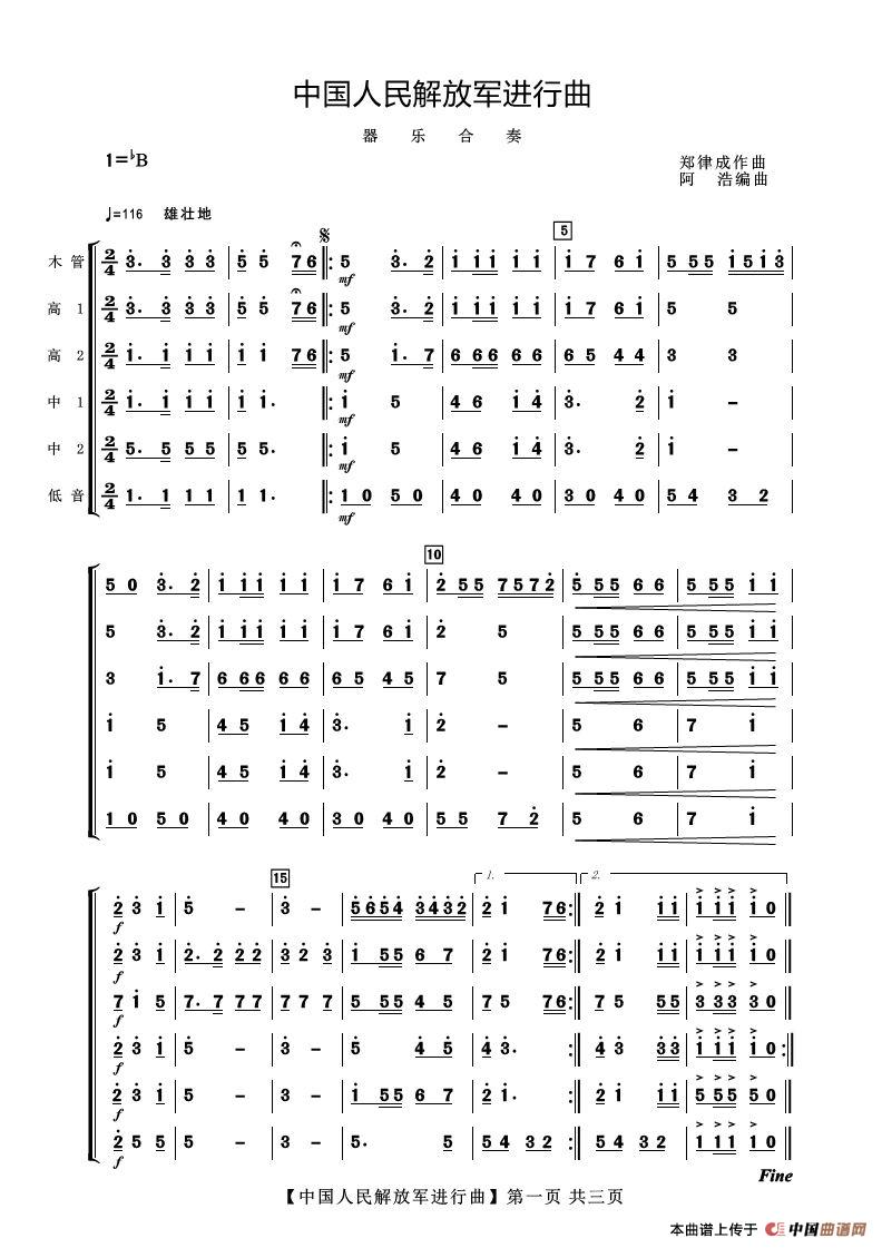 中国人民解放军进行曲（器乐合奏）