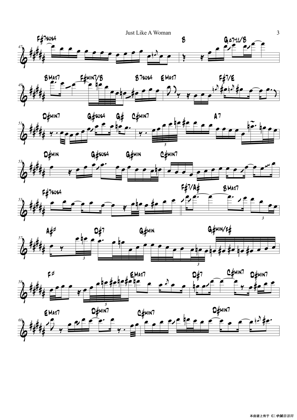 Just Like A Woman（中音萨克斯）